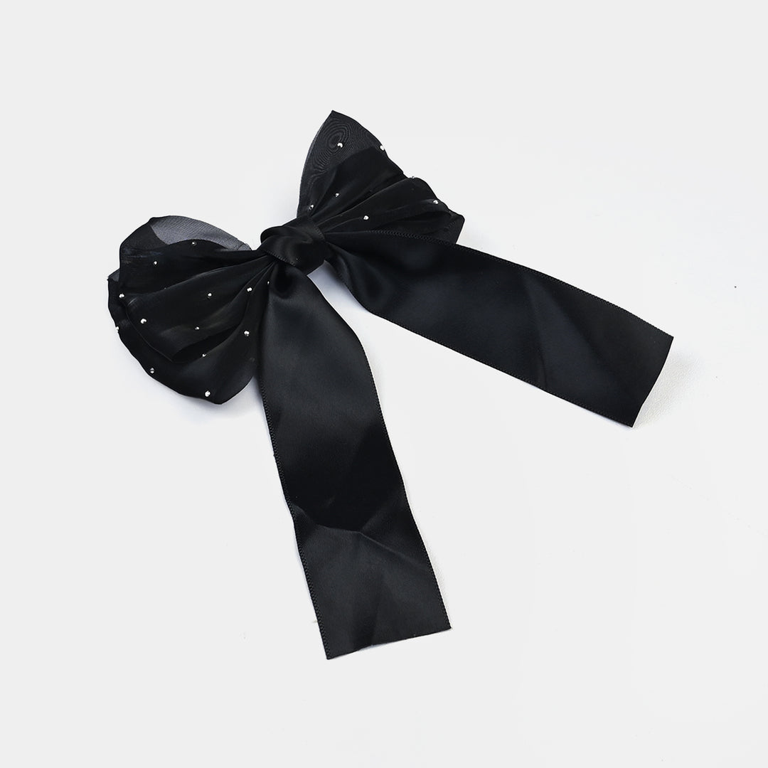 Cute Fabric Bow Hair Pin with Metal Clip