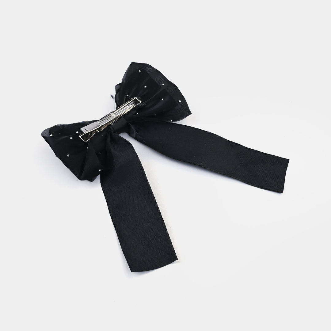 Cute Fabric Bow Hair Pin with Metal Clip