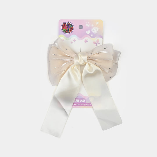 Cute Fabric Bow Hair Pin with Metal Clip