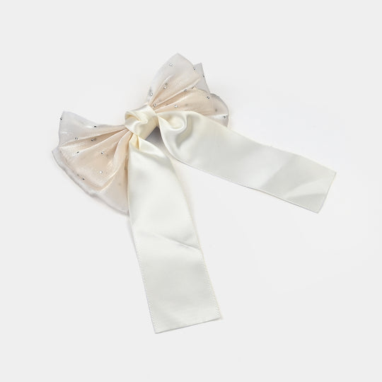 Cute Fabric Bow Hair Pin with Metal Clip