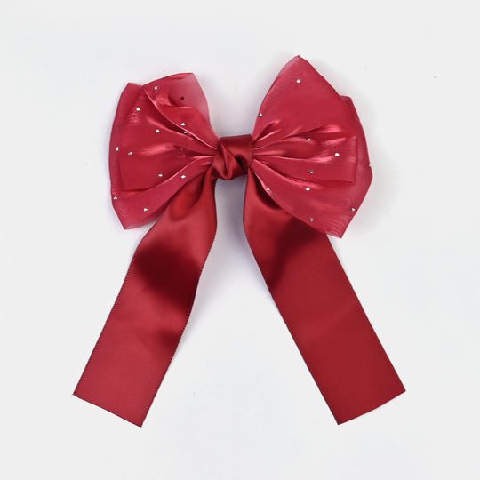 Cute Fabric Bow Hair Pin with Metal Clip