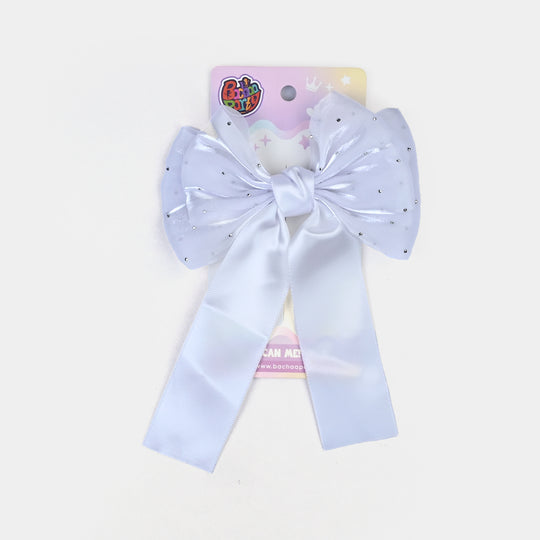 Cute Fabric Bow Hair Pin with Metal Clip