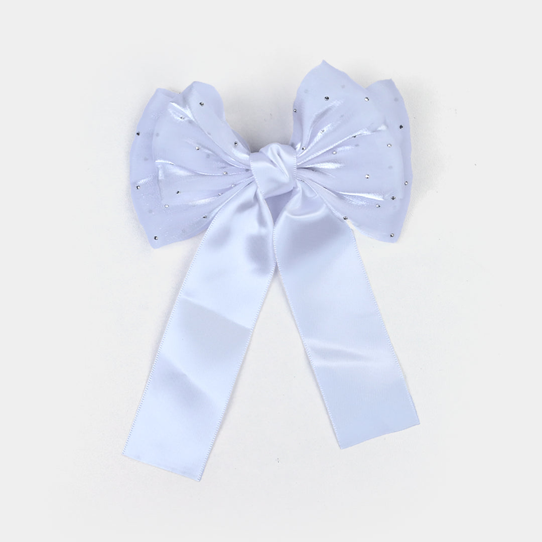 Cute Fabric Bow Hair Pin with Metal Clip