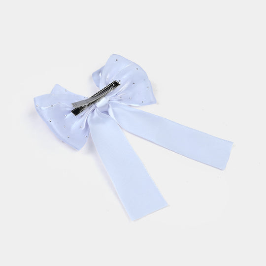 Cute Fabric Bow Hair Pin with Metal Clip