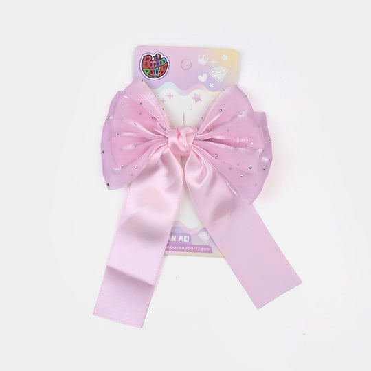 Cute Fabric Bow Hair Pin with Metal Clip