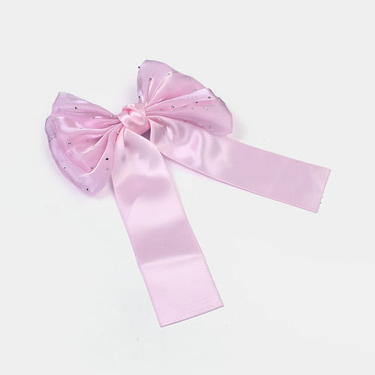 Cute Fabric Bow Hair Pin with Metal Clip