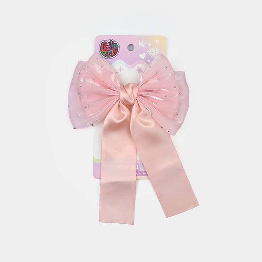 Cute Fabric Bow Hair Pin with Metal Clip