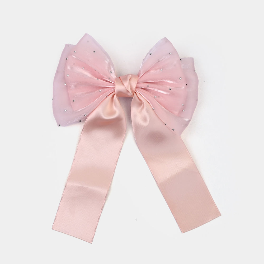 Cute Fabric Bow Hair Pin with Metal Clip