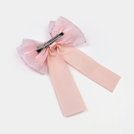 Cute Fabric Bow Hair Pin with Metal Clip