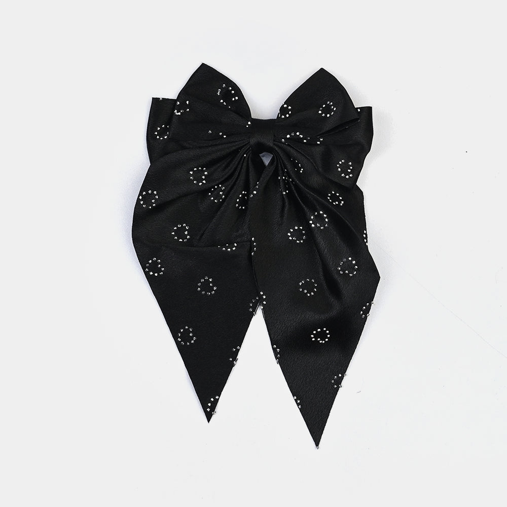 Cute Fabric Bow Hair Pin with Metal Clip
