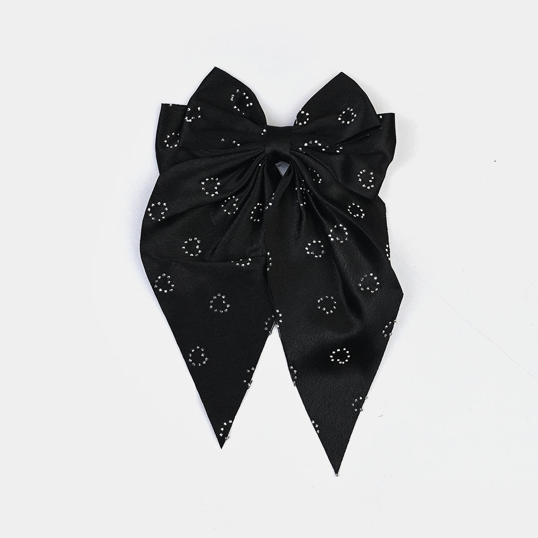 Cute Fabric Bow Hair Pin with Metal Clip