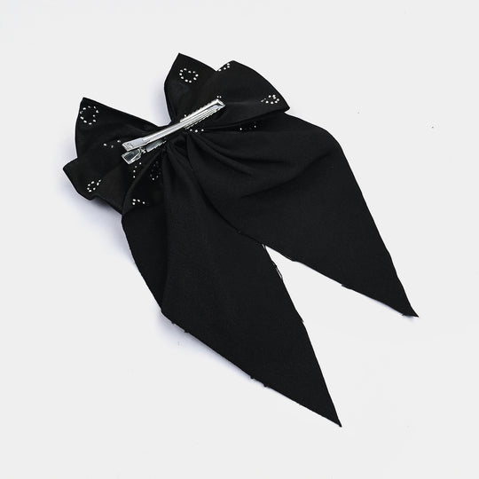 Cute Fabric Bow Hair Pin with Metal Clip