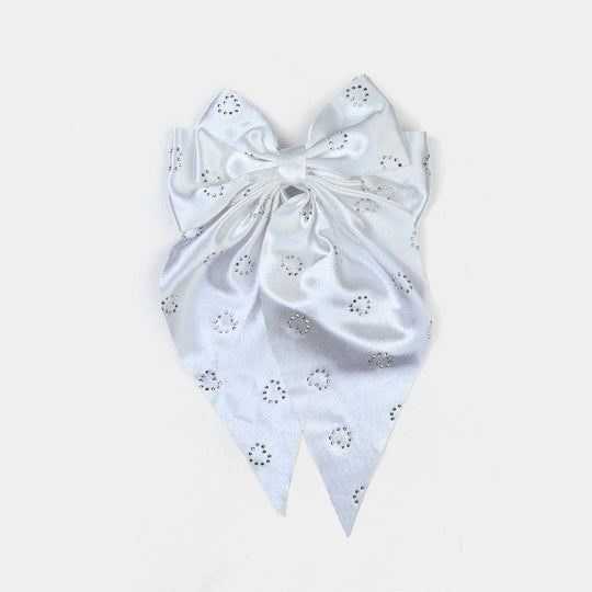 Cute Fabric Bow Hair Pin with Metal Clip