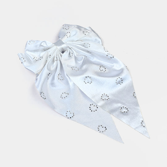 Cute Fabric Bow Hair Pin with Metal Clip