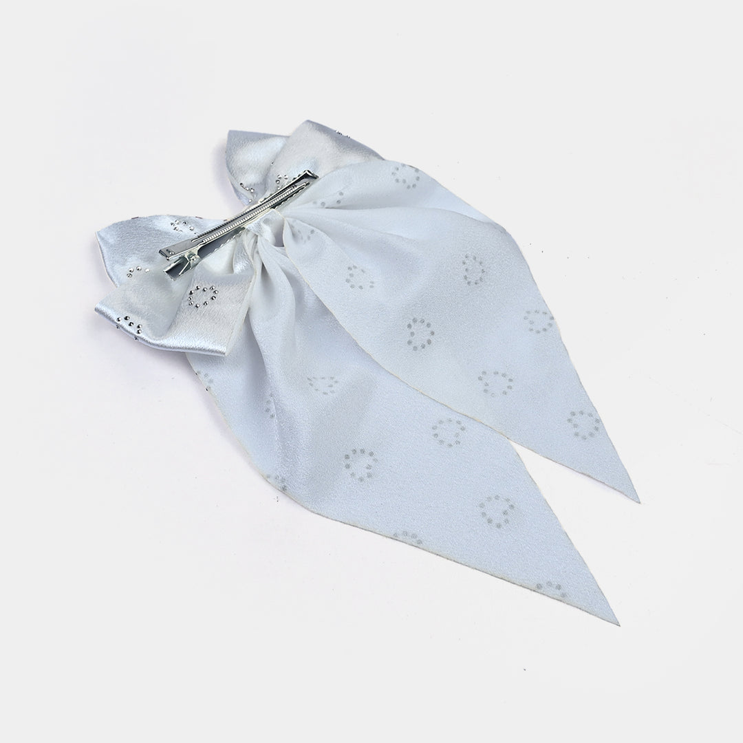 Cute Fabric Bow Hair Pin with Metal Clip