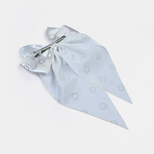 Cute Fabric Bow Hair Pin with Metal Clip