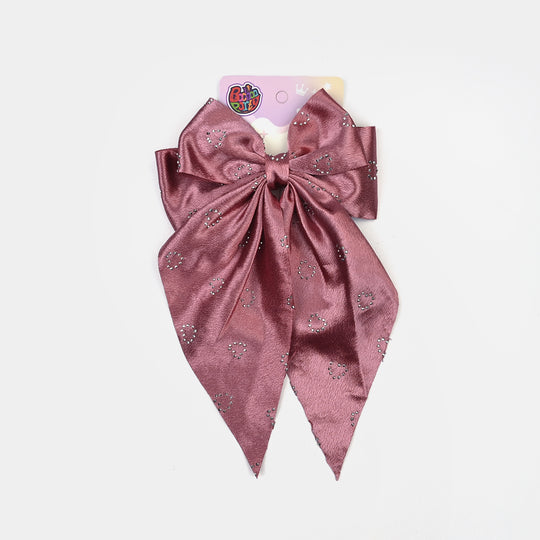 Cute Fabric Bow Hair Pin with Metal Clip