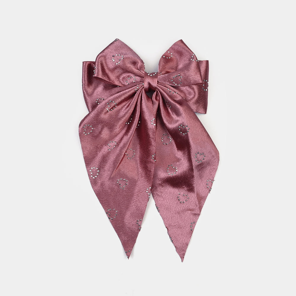 Cute Fabric Bow Hair Pin with Metal Clip