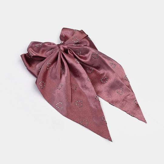 Cute Fabric Bow Hair Pin with Metal Clip