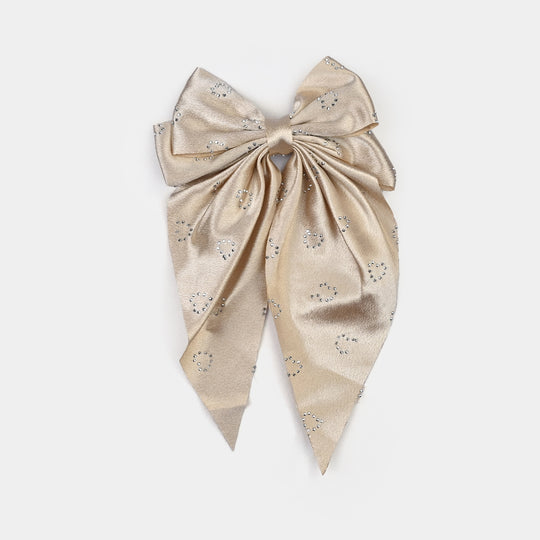 Cute Fabric Bow Hair Pin with Metal Clip