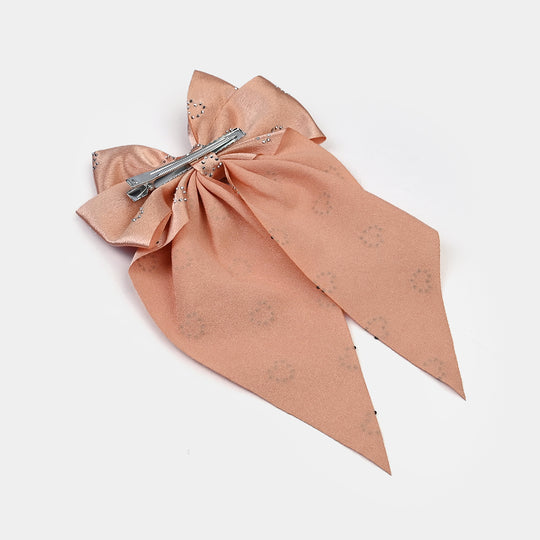 Cute Fabric Bow Hair Pin with Metal Clip