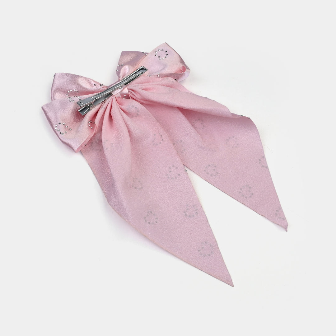 Cute Fabric Bow Hair Pin with Metal Clip