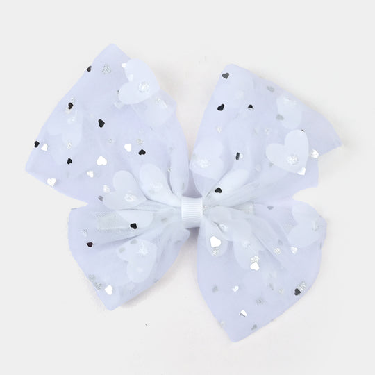 Cute Fabric Bow Hair Pin with Metal Clip
