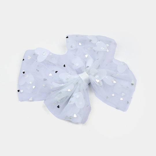 Cute Fabric Bow Hair Pin with Metal Clip