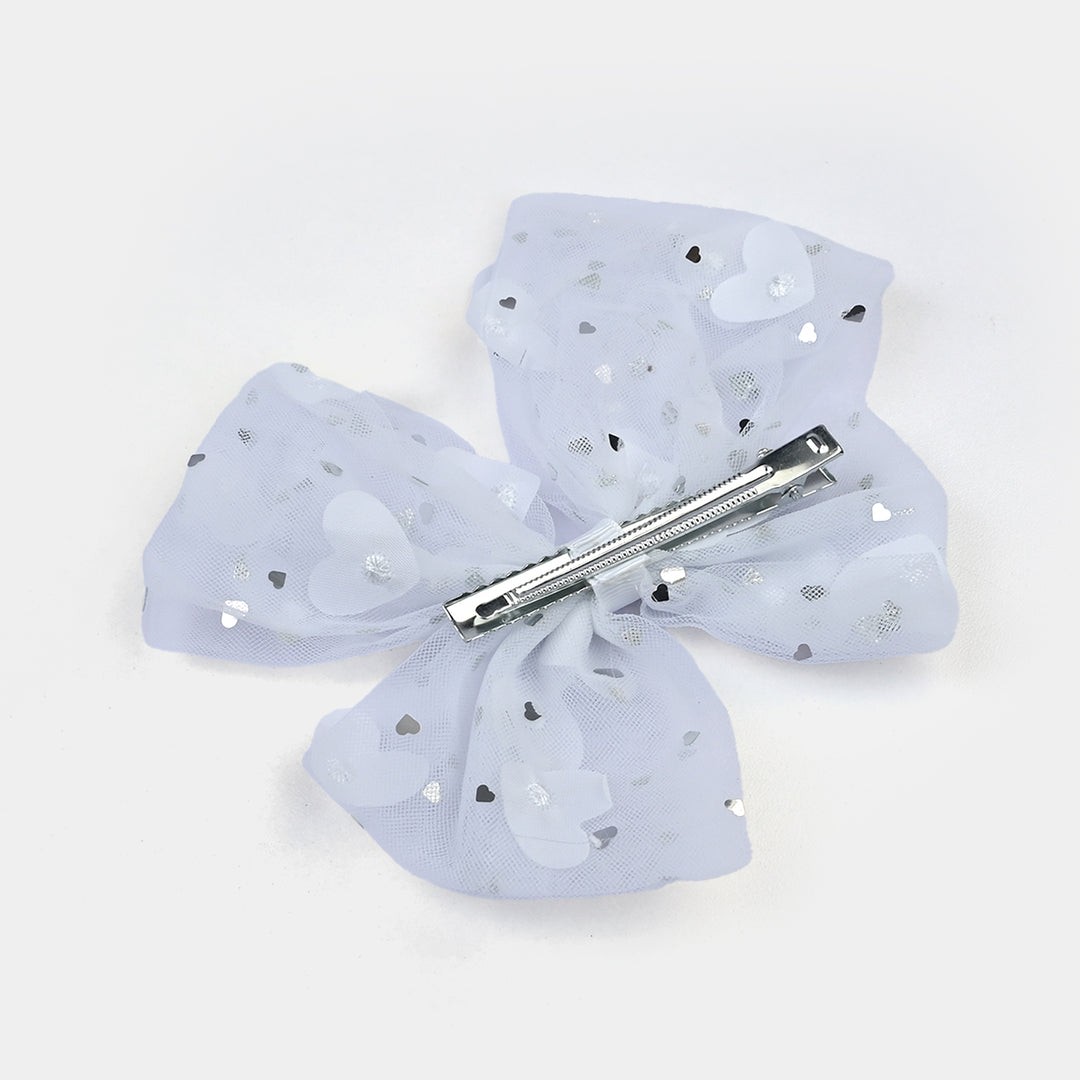 Cute Fabric Bow Hair Pin with Metal Clip