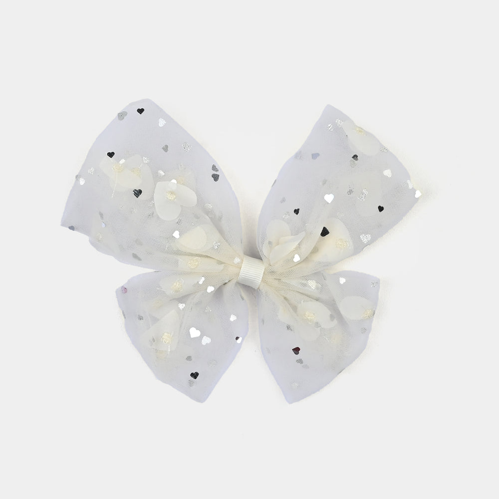 Cute Fabric Bow Hair Pin with Metal Clip