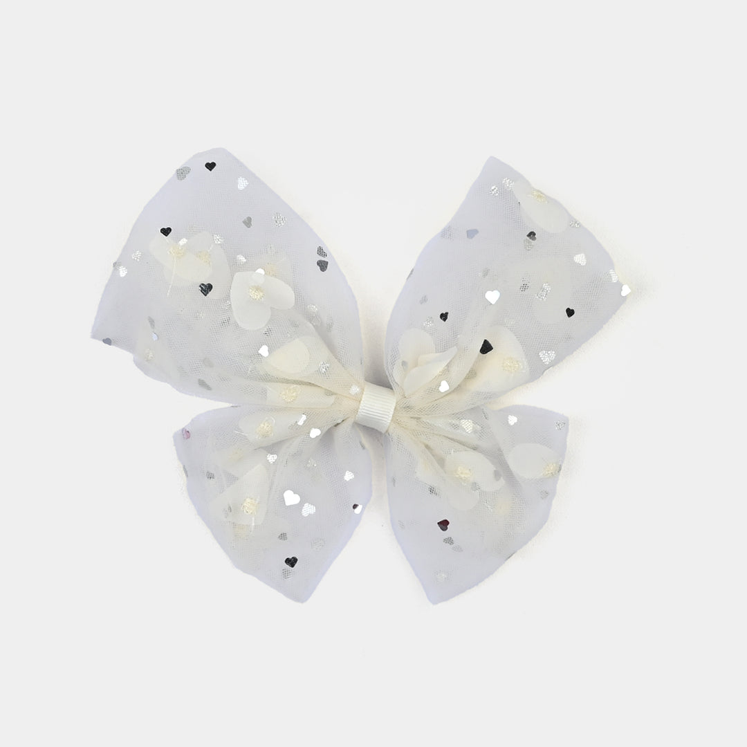 Cute Fabric Bow Hair Pin with Metal Clip