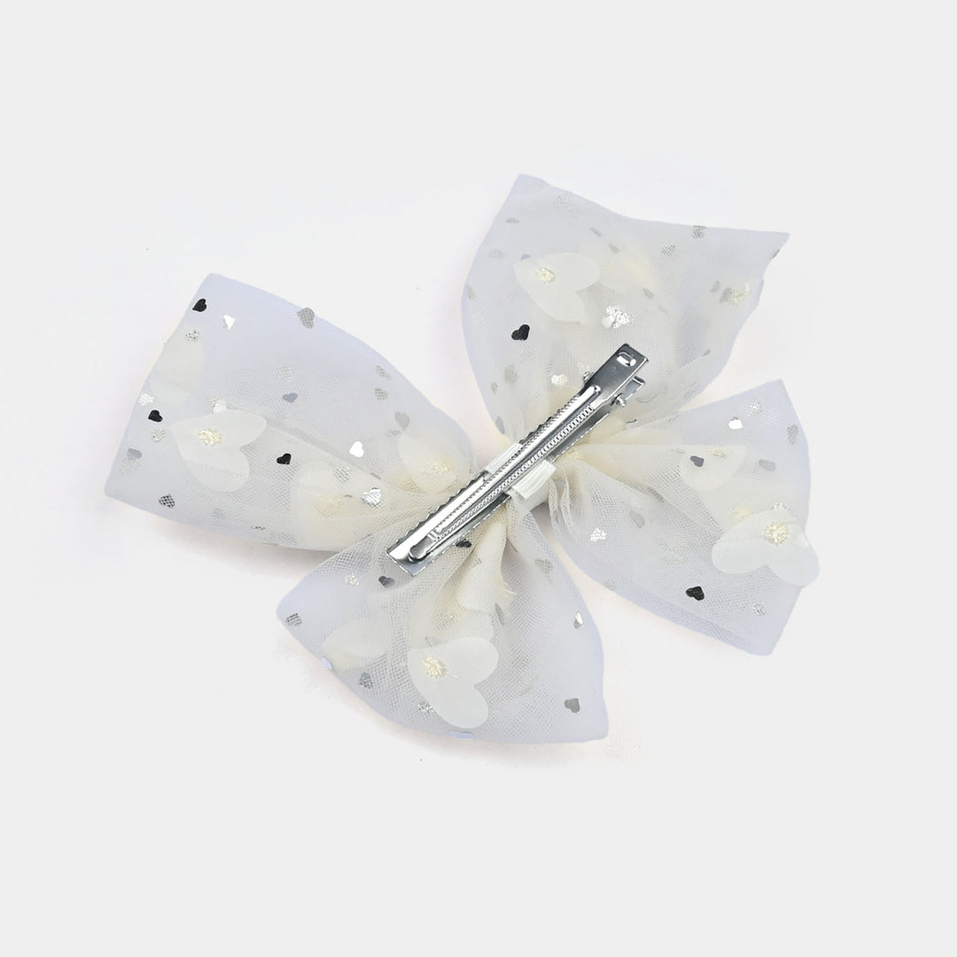 Cute Fabric Bow Hair Pin with Metal Clip