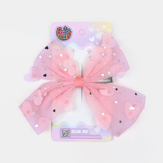 Cute Fabric Bow Hair Pin with Metal Clip
