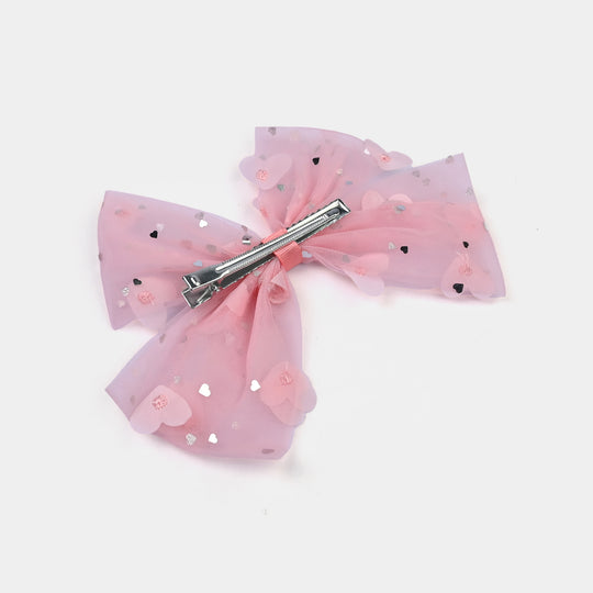 Cute Fabric Bow Hair Pin with Metal Clip