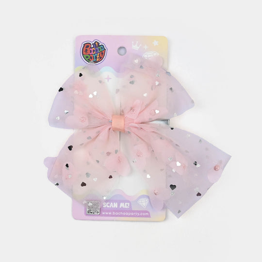 Cute Fabric Bow Hair Pin with Metal Clip