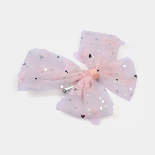 Cute Fabric Bow Hair Pin with Metal Clip