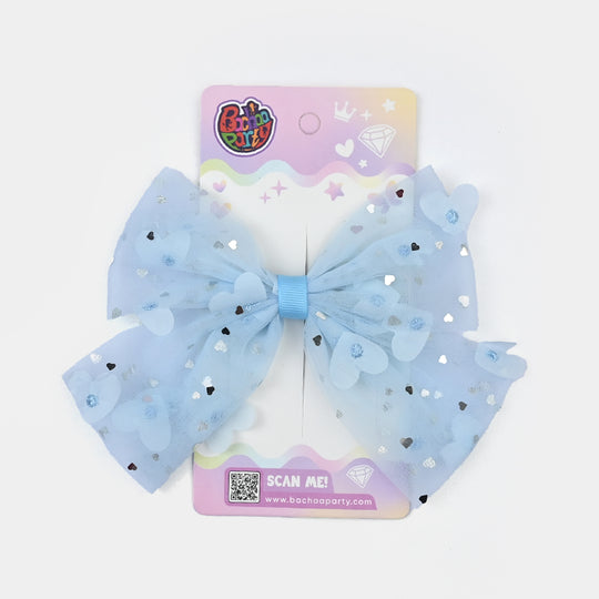 Cute Fabric Bow Hair Pin with Metal Clip