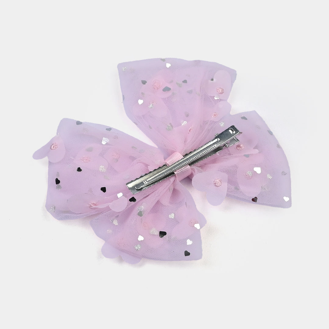 Cute Fabric Bow Hair Pin with Metal Clip