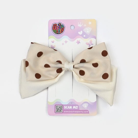 Cute Fabric Bow Hair Pin with Metal Clip