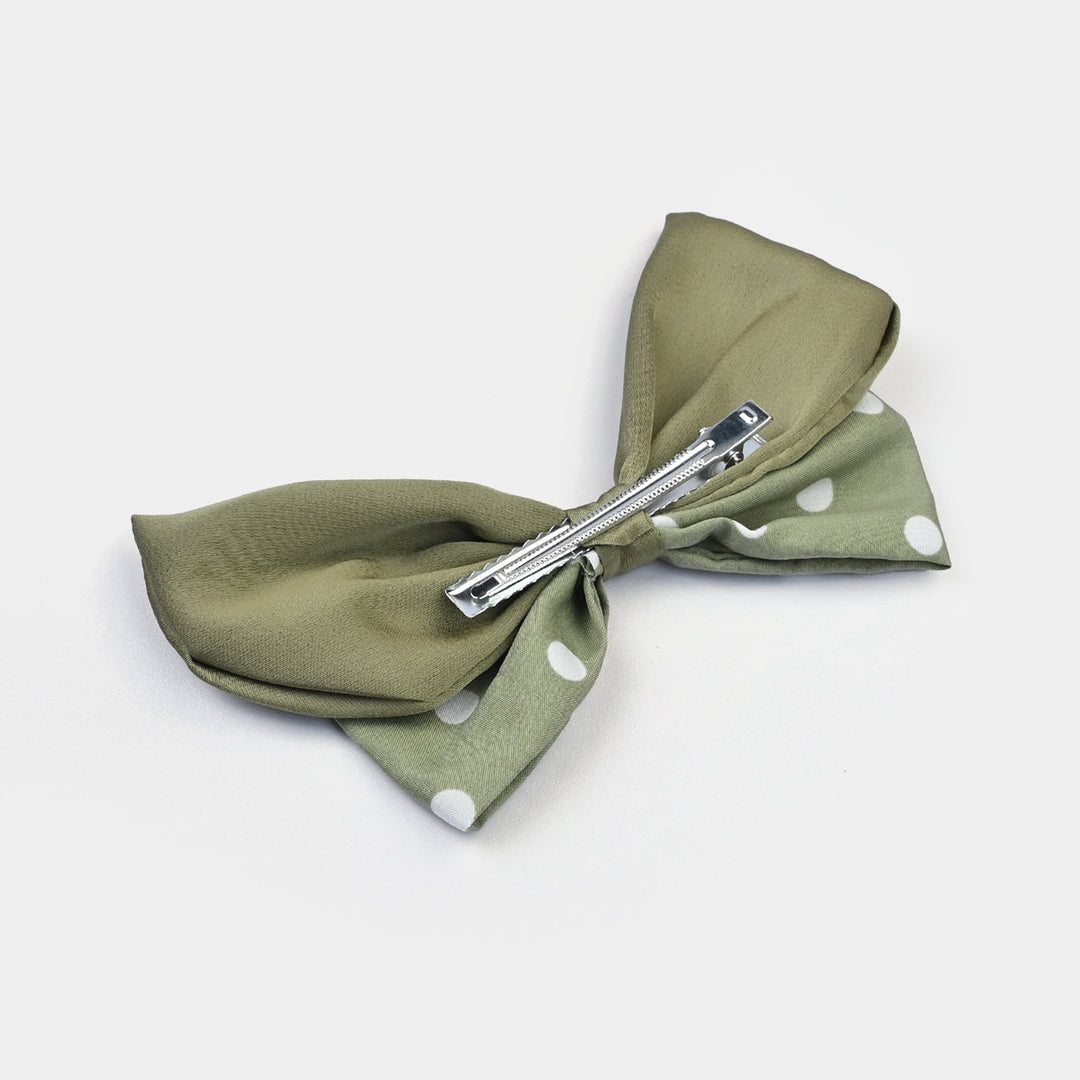 Cute Fabric Bow Hair Pin with Metal Clip