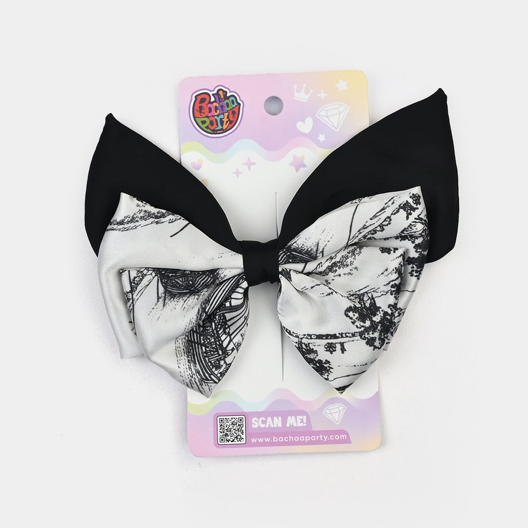 Cute Fabric Bow Hair Pin with Metal Clip