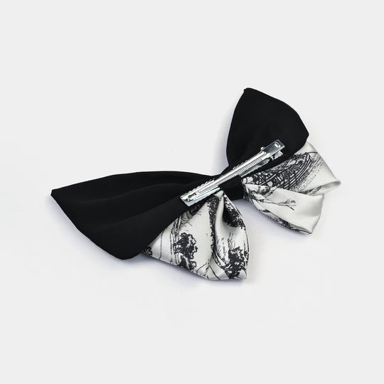 Cute Fabric Bow Hair Pin with Metal Clip