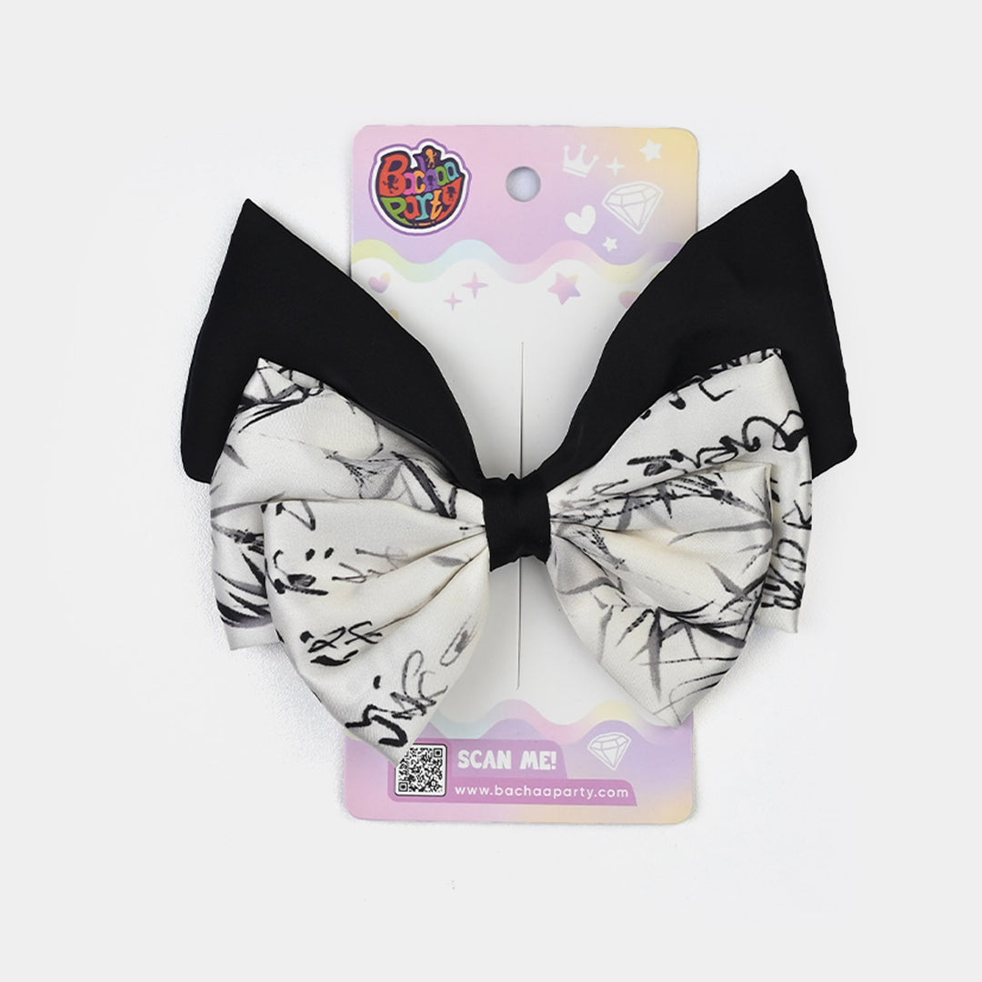 Cute Fabric Bow Hair Pin with Metal Clip