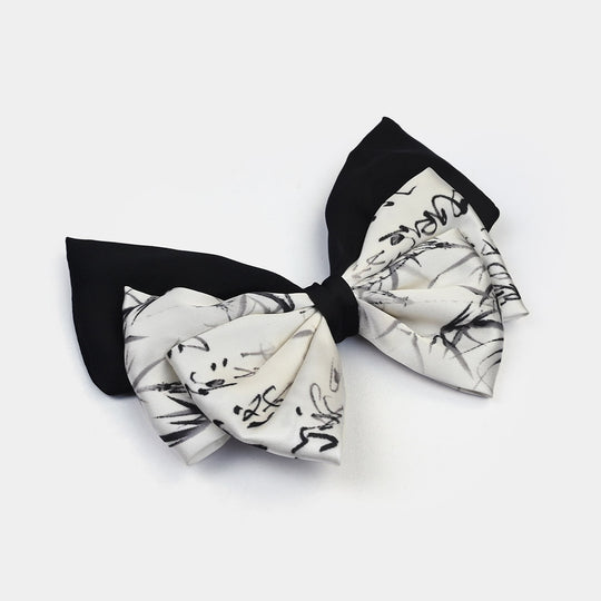 Cute Fabric Bow Hair Pin with Metal Clip