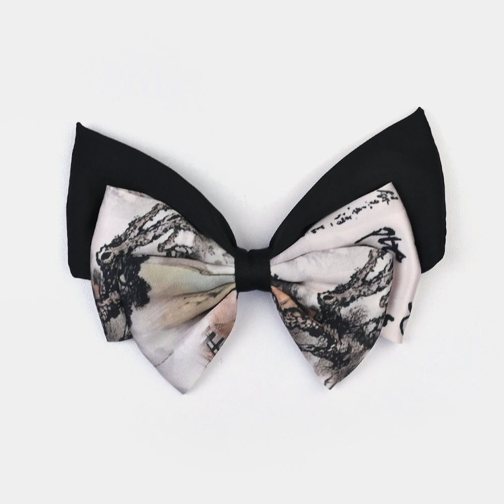 Cute Fabric Bow Hair Pin with Metal Clip
