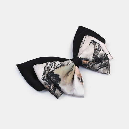 Cute Fabric Bow Hair Pin with Metal Clip