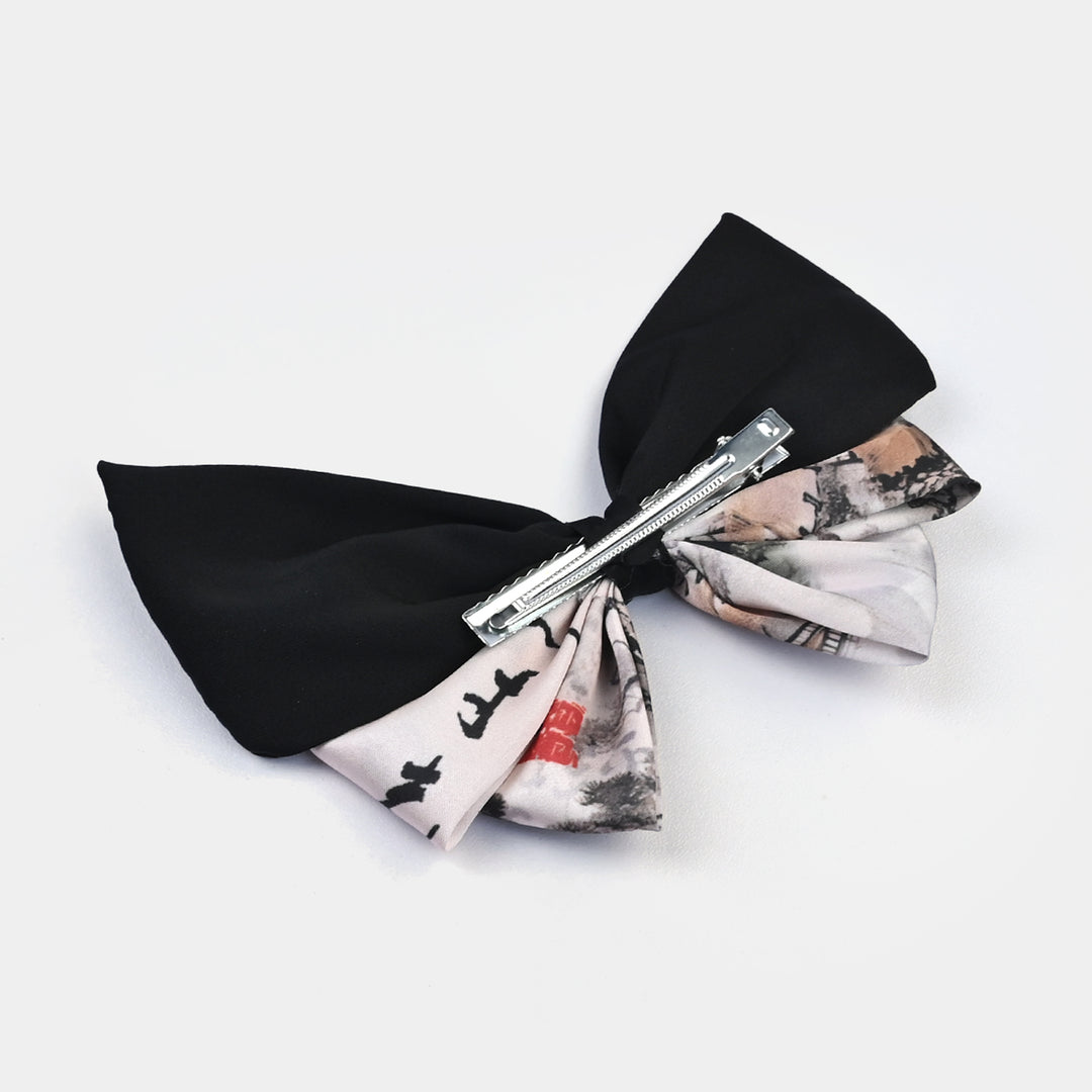 Cute Fabric Bow Hair Pin with Metal Clip