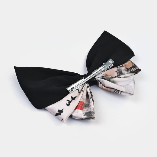 Cute Fabric Bow Hair Pin with Metal Clip