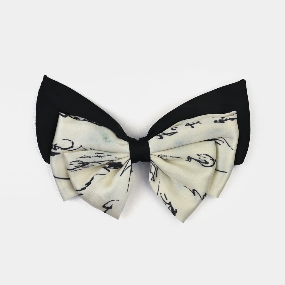 Cute Fabric Bow Hair Pin with Metal Clip