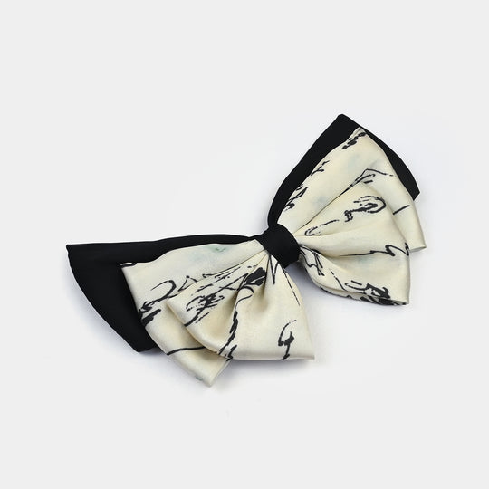 Cute Fabric Bow Hair Pin with Metal Clip